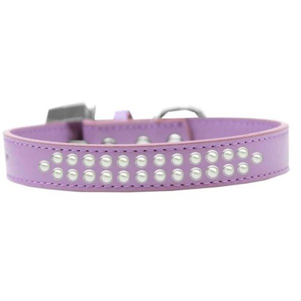 Unconditional Love Two Row Pearl Dog CollarLavender Size 18 UN920581